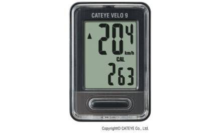 Cykelcomputer Cateye velo 9 sort
