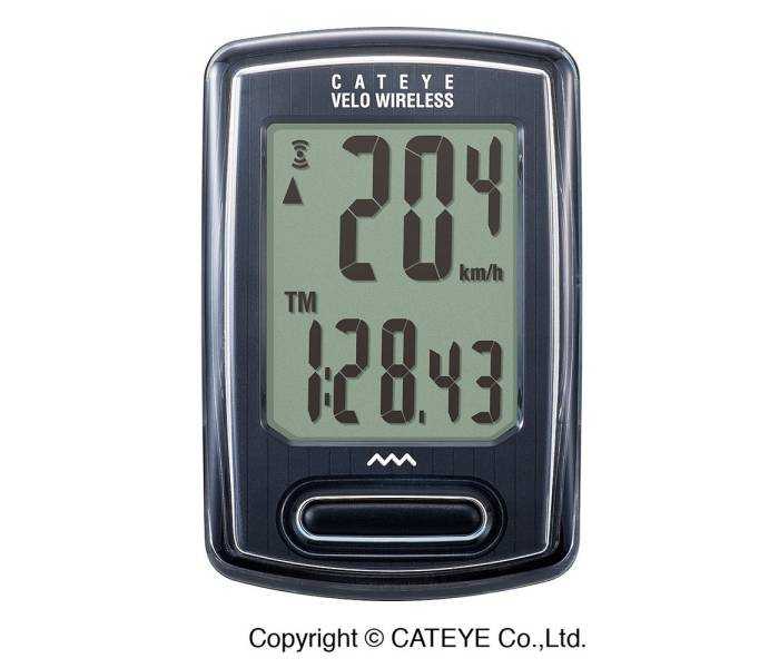 Cykelcomputer cateye velo 8 wireless sort